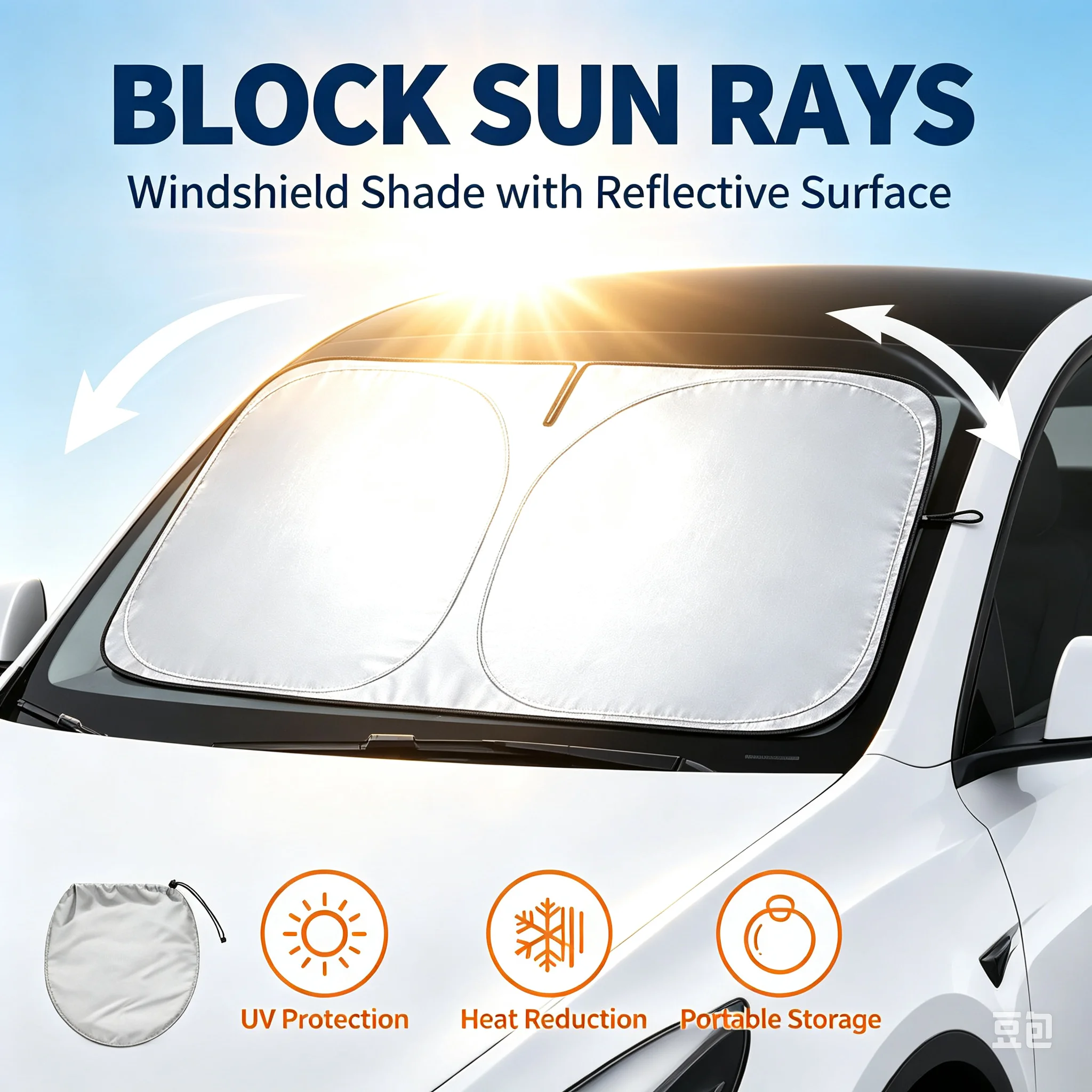 Windshield Sun Shade - 차량용 햇빛 가리개 앞유리 차양막 열